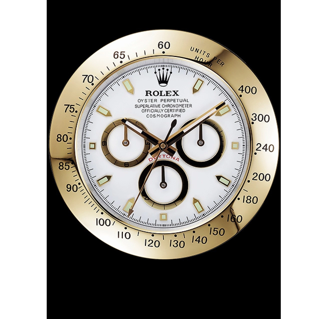 Aaa replica watch Wall Gold-White Rolex 621911 Clock Daytona Cosmograph 0802